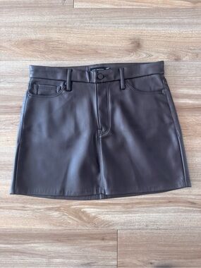 Good American Faux Leather Mini Skirt
